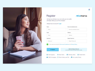 Register Screen Concept ui ux ux.ui webdesign