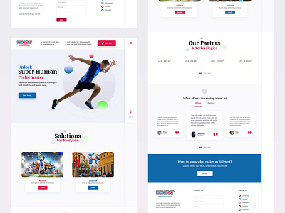 Boxout Landing Page UI clean design colorful fitness landing page sports landing page ui ux ux.ui