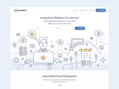 Landing Page design for linked2.io illustration ui ux web webdesign