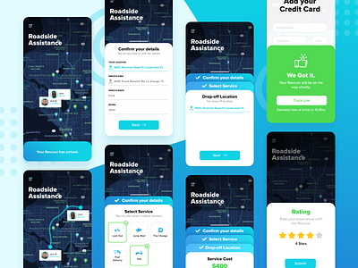 Roadside Assistance Mobile App Design