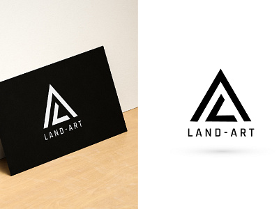 LAND-ART Logo branding clean design flat illustration lettering logo minimal type typography vector