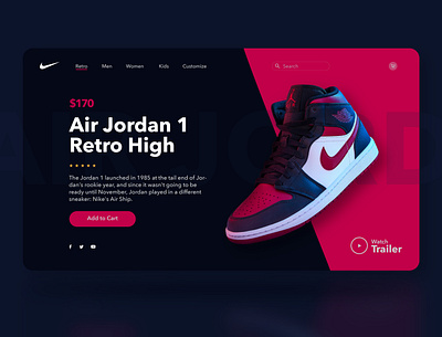 Air Jordan 1 Concept app design flat illustrator minimal ui ux web website