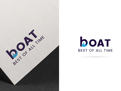 Boat Logo branding design flat icon illustration lettering logo minimal type vector