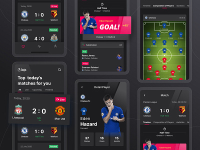 Football Live Match - Mobile App app app design design football football app livestream match soccer sport streaming ui ui ux uidesign user interface ux