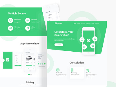 DigiSales App Landing Pages app design ui uidesign ux web