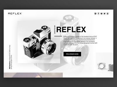 SLR Camera by Reflex action camera grid layer reflex slr ui ux web design whitespace