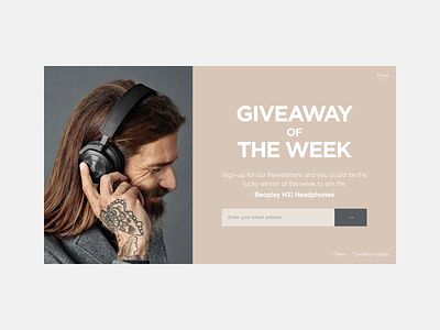 Daily UI #026 - Subscribe 026 dailyui email form headphones model popup subscribe ui ux web design