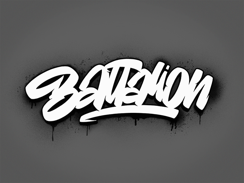 Battalion Graff calligraphy drip graffiti hand drawn illustration ipad lettering paint procreate type typography wordmark