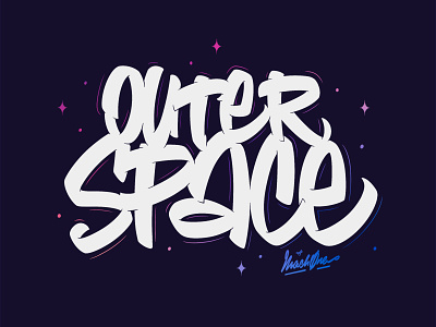 Outer Space Graffiti Lettering