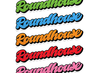 Roundhouse brand brush calligraphy chuck norris design kick lettering logo roundhouse type typography