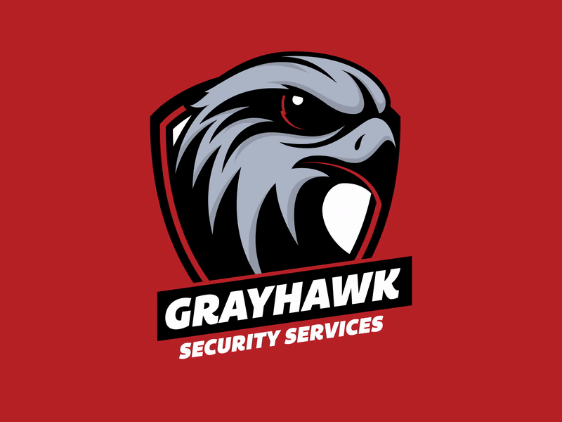 Grayhawk Security Logo Proposal brand branding design focus gif hawk icon identity law logo security shield