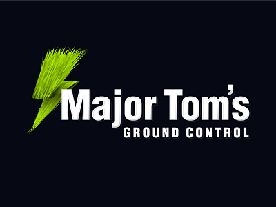 Major Tom's Ground Control bowie branding grass icon identity landscape lettering lightning logo paint space stardust