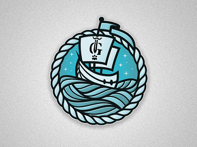 Guild Pirate Ship age of sail boat flag icon illustration night ocean pirate ship sea texture vector waves