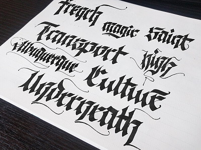 Blackletter practice brush calligraphy graphic hand drawn ink lettering paper pilot parallel practice study type typography
