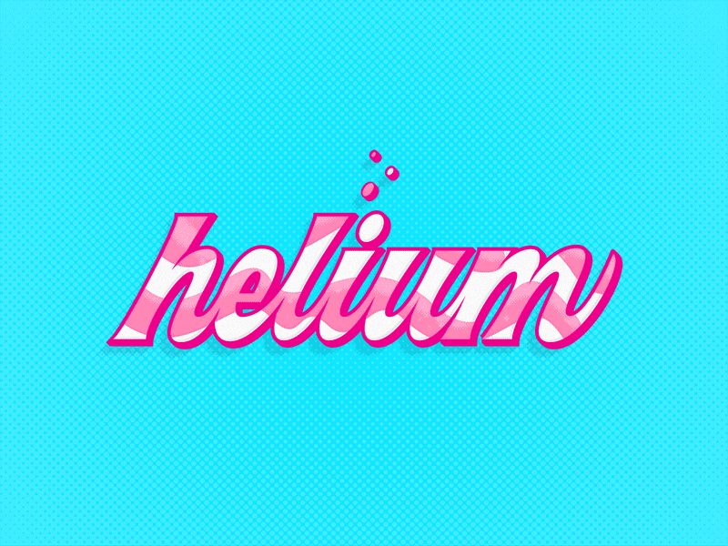 Helium balloon bubble gum calligraphy color custom type hand drawn helium lettering logo script typography wordmark