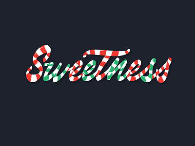 Sweetness calligraphy candy cane christmas ho ho ho holiday illustration ipad lettering procreate santa typography wordmark xmas