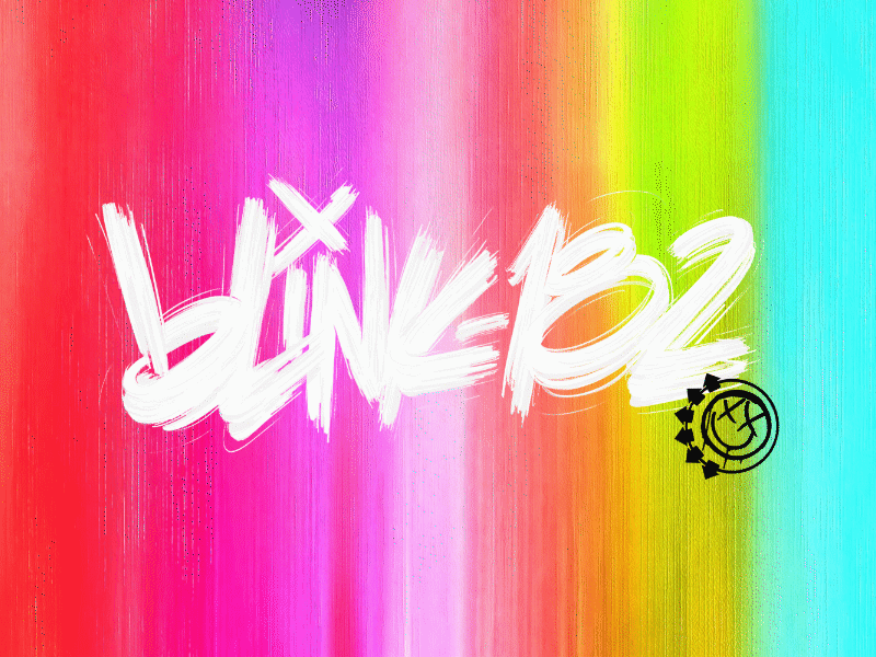 Blink 182 Nine brush california calligraphy ipad lettering mark hoppus matt skiba on tour pop punk procreate rainbow tom delonge travis barker type