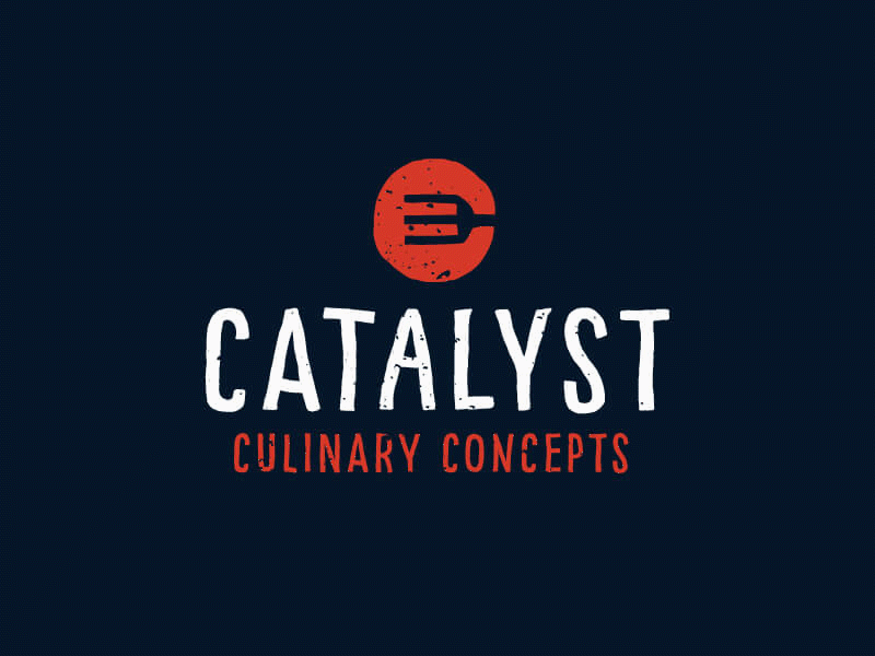 Catalyst Culinary Concepts baking branding catering chef cooking fork identity kitchen logo personal chef private chef restaurant typography