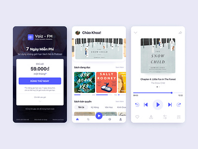 Voiz FM | Audio Book App app app design audio audio app audio player audiobook book bookapp card ui design player player card ui