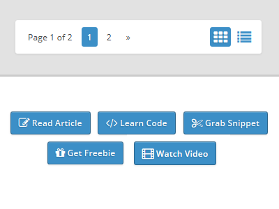Elements (HTML/CSS) blue button buttons flat grey icon icons pagination shadow switcher views white