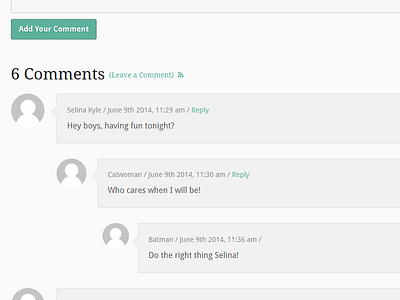 Minimal Threaded/Nested Comments button comments design green grey icon light minimal nested threaded web website