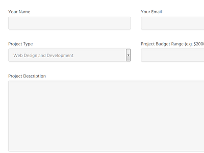 Portfolio Contact/Quote Form contact design dropdown form input quote web web design website