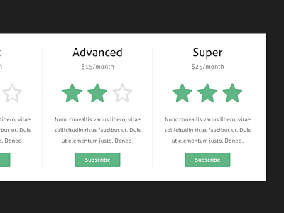 Pricing Table button design icon plans pricing star table ui web design website