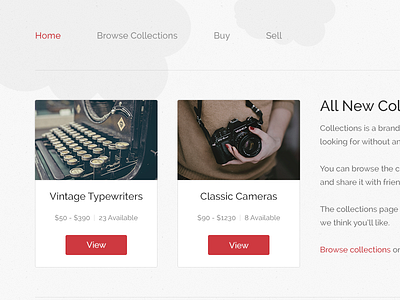 Shop Header & Featured Area button buttons cards clean design ecommerce minimal product red shop web website