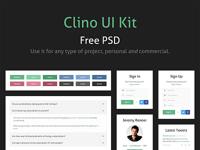 (PSD) Clino Free UI Kit