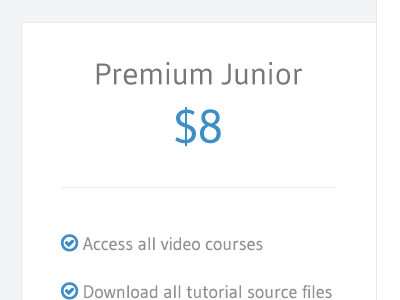 "Premium Junior" - Pricing Table