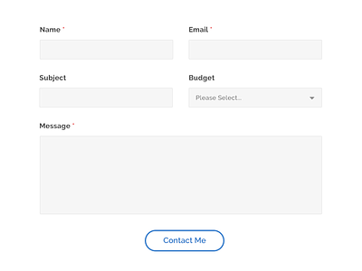 Simple Contact Form blue button contact design field form input portfolio web design