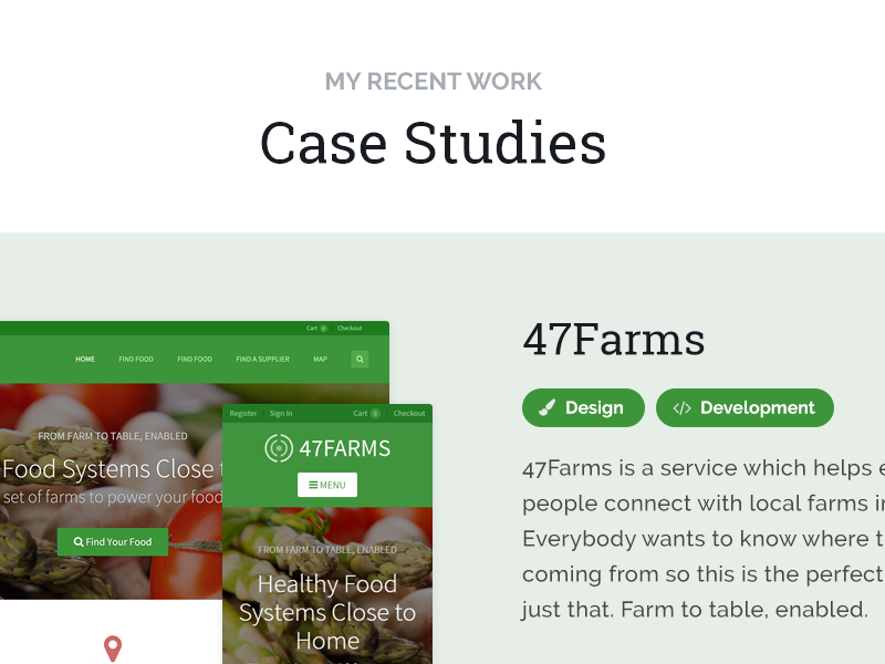 Colored Work portfolio tags button green web design work