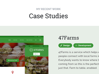 Colored Work button green portfolio tags web design work