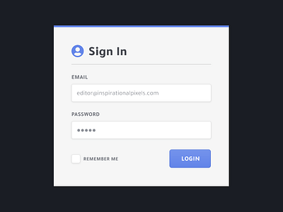 Sign In Form by Seb Kay on Dribbble