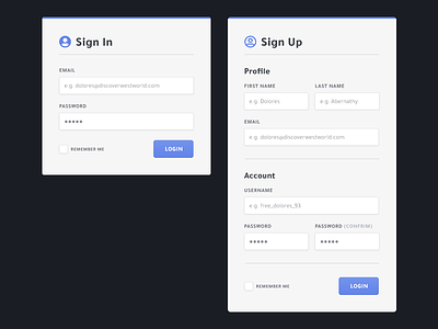 Sign In & Sign Up Forms button checkbox dark form icon light shadow signup ui ui design web web design