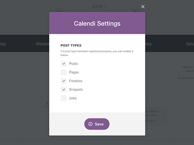 Calendi Settings