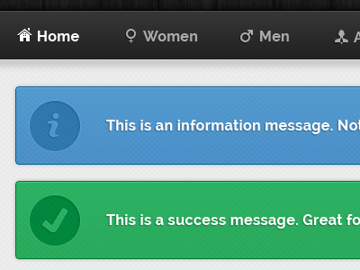 Nav & Error Messages dark design detail ecommerce error error message icon icons info information light nav pattern shadow shop shopping texture tick typography ui web web design