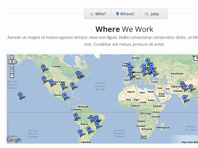 @2x Where We Work @2x @x2 design google map markers nav subnav typography web web design