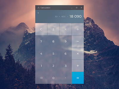 Calculator 004 calculator daily ui dailyui desktop fluent interface minimal mountains ui ux