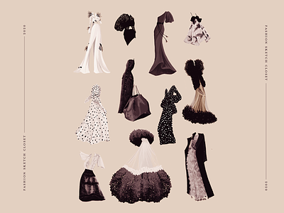 2020 closet design digital fashion fashion brand fashion design illustration procreate sketch