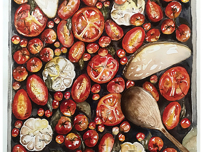 mangia food illustration illustration tomato watercolor