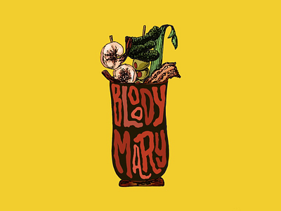 Bloody Mary color design digital drink hand drawn type illustration procreate type