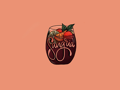 Sangria cocktail color design digital drink illustration type