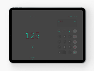 DailyUI Challenge #004 calculator dailyui dailyui 004 dark dark app dark mode dark theme dark ui ipad pro math minimal numbers