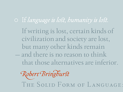 If Language Is Lost Humanity Is Lost typedesign typography