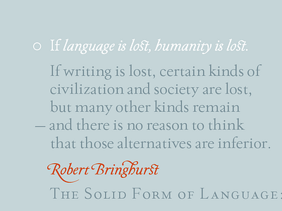 If Language Is Lost Humanity Is Lost