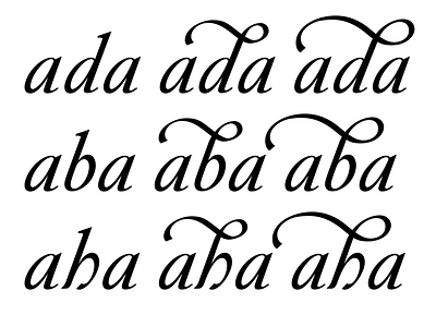 Some calligraphic alternates calligraphic typedesign typography