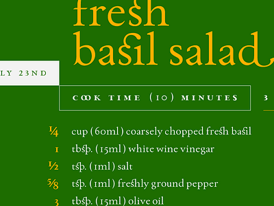 fresh basil salad paciencia type family typedesign typography
