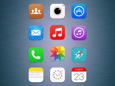 iOS 7 Icons (Redesigned) app apple icon ios ios 7 iphone iphone 4s iphone 5 redesign