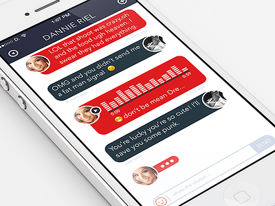 Chatter (Conversation View) app cam camera chat concept ios ios 7 list phone photo swipe